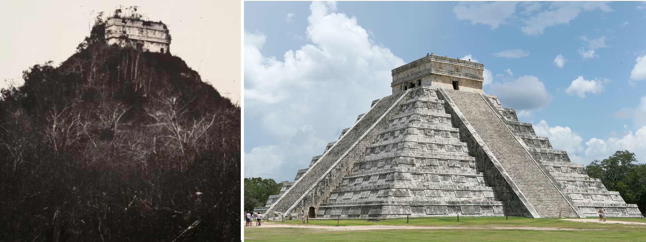 Chichen Itza When It Was Discovered In 1892 VS. Present Day Hasan Jasim