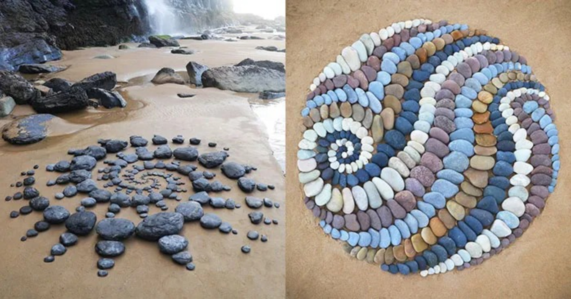 Artist Jon Foreman Creates Mesmerizing Land Art with Sand and Stones on ...